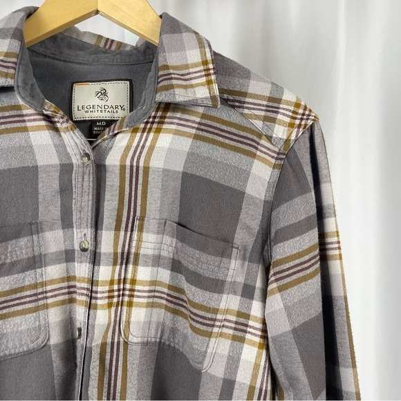 Legendary Whitetails Medium Plaid Button-Up Shirt Barn Chore Outdoor Hiking - Picture 7 of 7